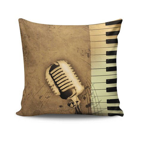 Perna decorativa, NKRLNT-107, 43x43 cm, 50% Bumbac / 50% Poliester, Multicolor