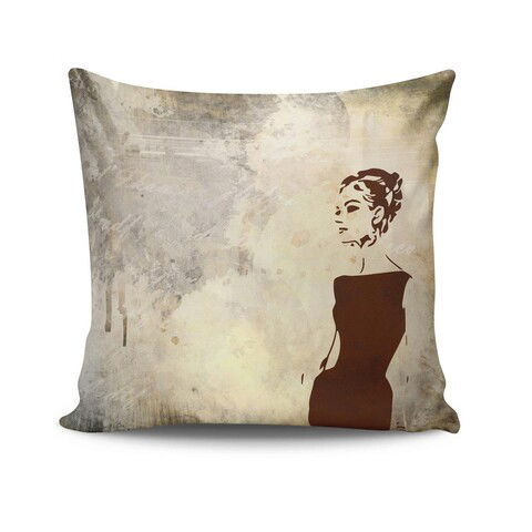Perna decorativa, NKRLNT-109, 43x43 cm, 50% Bumbac / 50% Poliester, Multicolor