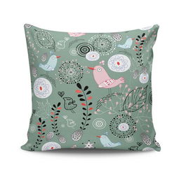 Perna decorativa, NKRLNT-116, 43x43 cm, 50% Bumbac / 50% Poliester, Multicolor