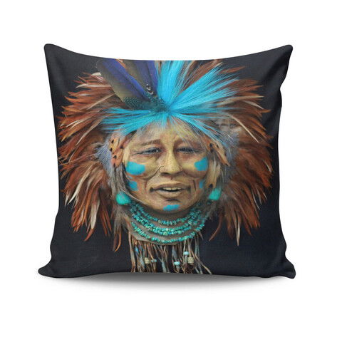 Perna decorativa, NTVKRLNT-4, 43x43 cm, 50% Bumbac / 50% Poliester, Multicolor