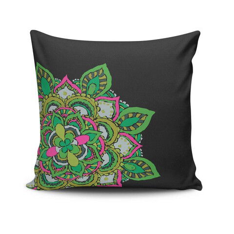 Perna decorativa, MANDALA-04, 43x43 cm, 50% Bumbac / 50% Poliester, Multicolor