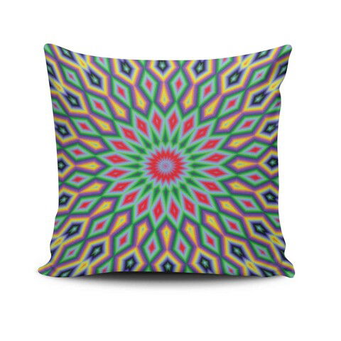 Perna decorativa, MANDALA-05, 43x43 cm, 50% Bumbac / 50% Poliester, Multicolor
