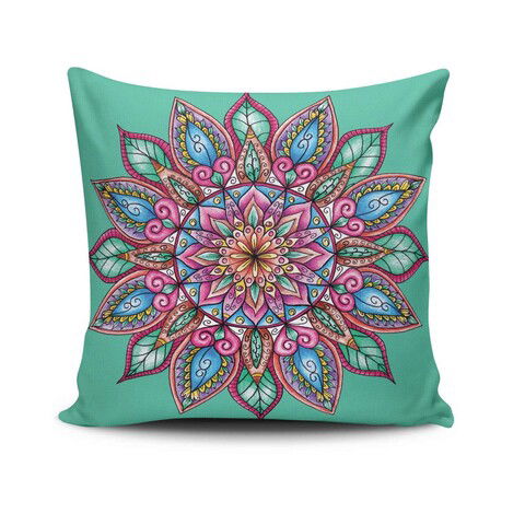 Perna decorativa, MANDALA-11, 43x43 cm, 50% Bumbac / 50% Poliester, Multicolor