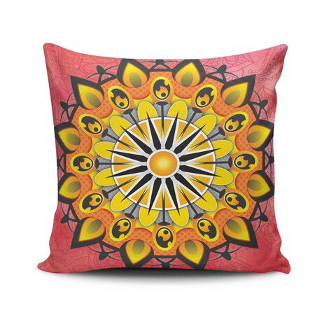 Perna decorativa, MANDALA-19, 43x43 cm, 50% Bumbac / 50% Poliester, Multicolor