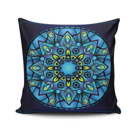 Perna decorativa, MANDALA-23, 43x43 cm, 50% Bumbac / 50% Poliester, Multicolor