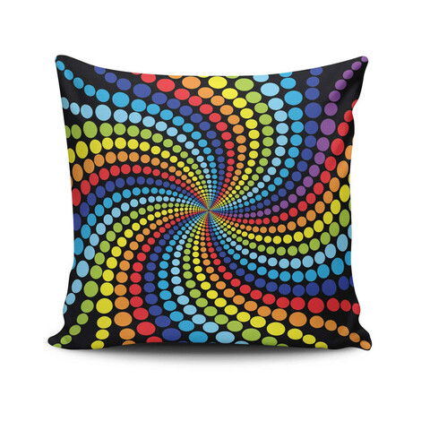 Perna decorativa, NKRLNT-124, 43x43 cm, 50% Bumbac / 50% Poliester, Multicolor