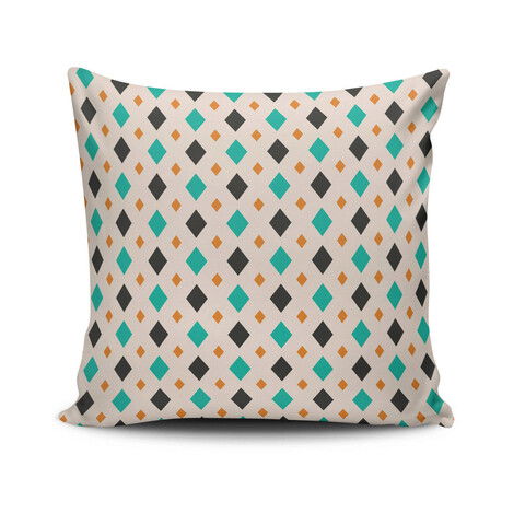 Perna decorativa, NKRLNT-184, 43x43 cm, 50% Bumbac / 50% Poliester, Multicolor