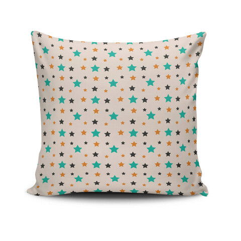 Perna decorativa, NKRLNT-186, 43x43 cm, 50% Bumbac / 50% Poliester, Multicolor