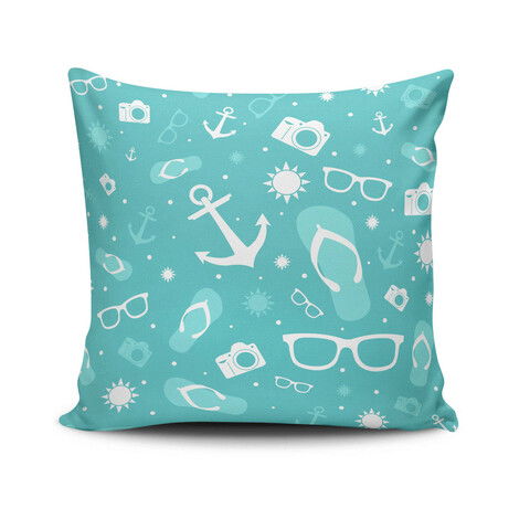 Perna decorativa, NKRLNT-188, 43x43 cm, 50% Bumbac / 50% Poliester, Multicolor
