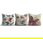 Set 3 perne decorative, HMI-KIR-103, 50% Bumbac / 50% Poliester, Multicolor