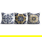 Set 3 perne decorative, HMI-KIR-106, 50% Bumbac / 50% Poliester, Multicolor