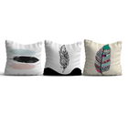 Set 3 perne decorative, HMI-KIR-115, 50% Bumbac / 50% Poliester, Multicolor