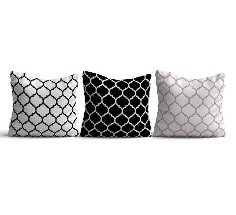Set 3 perne decorative, HMI-KIR-121, 50% Bumbac / 50% Poliester, Multicolor