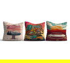 Set 3 perne decorative, HMI-KIR-122, 50% Bumbac / 50% Poliester, Multicolor
