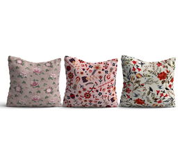 Set 3 perne decorative, HMI-KIR-95, 50% Bumbac / 50% Poliester, Multicolor
