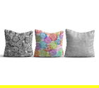 Set 3 perne decorative, HMI-KIR-94, 50% Bumbac / 50% Poliester, Multicolor
