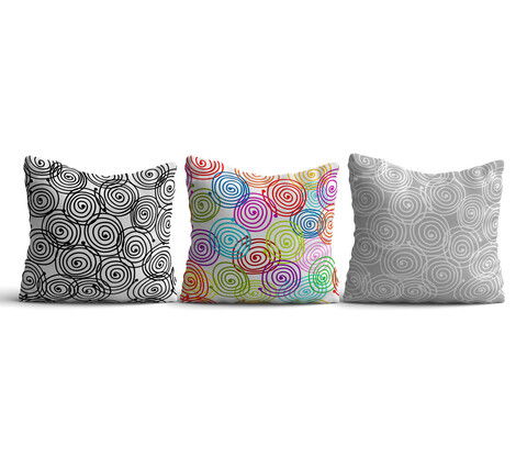 Set 3 perne decorative, HMI-KIR-94, 50% Bumbac / 50% Poliester, Multicolor
