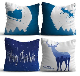 Set 4 perne decorative, NYXMAS03, 50% Bumbac / 50% Poliester, Multicolor