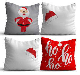 Set 4 perne decorative, NYXMAS10, 50% Bumbac / 50% Poliester, Multicolor