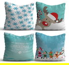 Set 4 perne decorative, NYXMAS11, 50% Bumbac / 50% Poliester, Multicolor