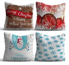 Set 4 perne decorative, NYXMAS12, 50% Bumbac / 50% Poliester, Multicolor