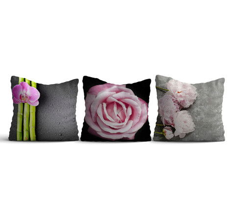 Set 3 perne decorative, HMI-KIR-99, 50% Bumbac / 50% Poliester, Multicolor