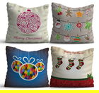 Set 4 perne decorative, NYXMAS15, 50% Bumbac / 50% Poliester, Multicolor