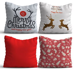 Set 4 perne decorative, NYXMAS16, 50% Bumbac / 50% Poliester, Multicolor