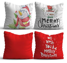 Set 4 perne decorative, NYXMAS17, 50% Bumbac / 50% Poliester, Multicolor