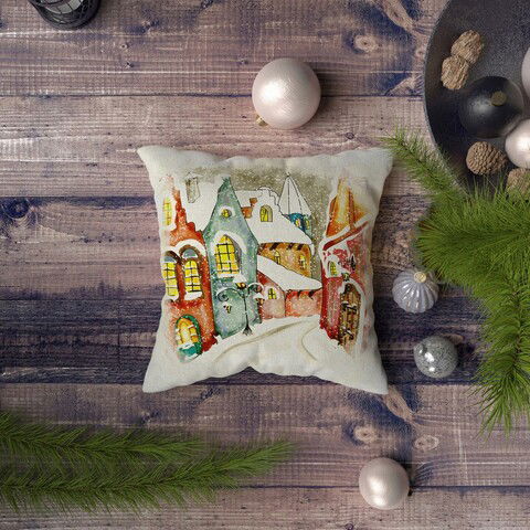 Husa de perna, NYXMAS069, 43x43 cm, 50% Bumbac / 50% Poliester, Multicolor