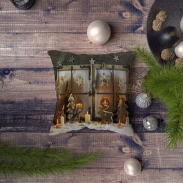 Husa de perna, NYXMAS110, 43x43 cm, 50% Bumbac / 50% Poliester, Multicolor
