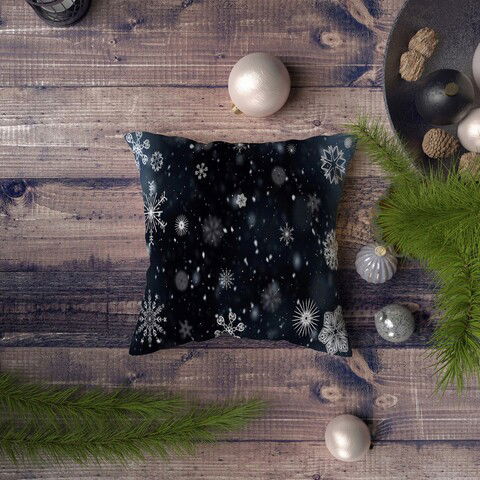 Perna decorativa, NYXMAS028, 43x43 cm, 50% Bumbac / 50% Poliester, Multicolor