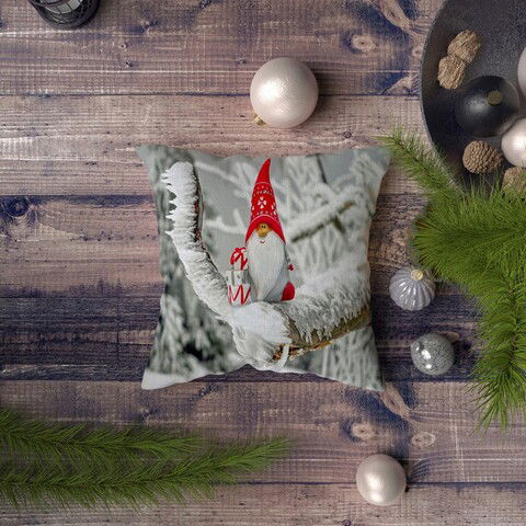 Perna decorativa, NYXMAS031, 43x43 cm, 50% Bumbac / 50% Poliester, Multicolor