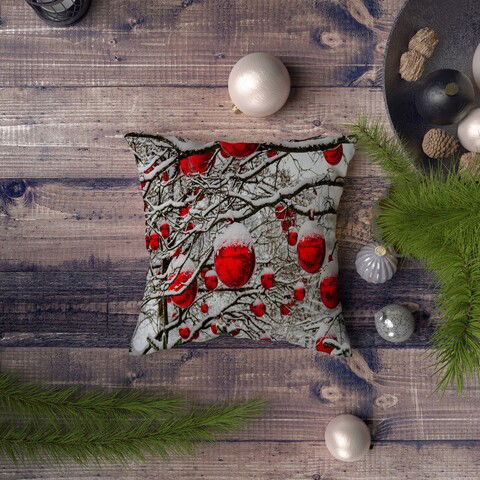 Perna decorativa, NYXMAS053, 43x43 cm, 50% Bumbac / 50% Poliester, Multicolor