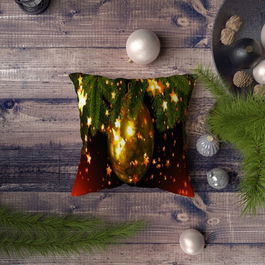 Perna decorativa, NYXMAS057, 43x43 cm, 50% Bumbac / 50% Poliester, Multicolor