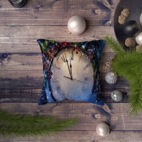Perna decorativa, NYXMAS067, 43x43 cm, 50% Bumbac / 50% Poliester, Multicolor