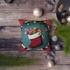 Perna decorativa, NYXMAS072, 43x43 cm, 50% Bumbac / 50% Poliester, Multicolor