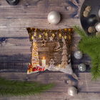Perna decorativa, NYXMAS105, 43x43 cm, 50% Bumbac / 50% Poliester, Multicolor