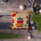 Perna decorativa, NYXMAS103, 43x43 cm, 50% Bumbac / 50% Poliester, Multicolor
