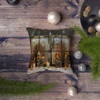 Perna decorativa, NYXMAS110, 43x43 cm, 50% Bumbac / 50% Poliester, Multicolor