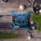 Perna decorativa, NYXMAS115, 43x43 cm, 50% Bumbac / 50% Poliester, Multicolor