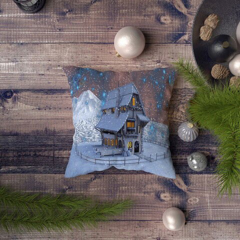 Perna decorativa, NYXMAS112, 43x43 cm, 50% Bumbac / 50% Poliester, Multicolor