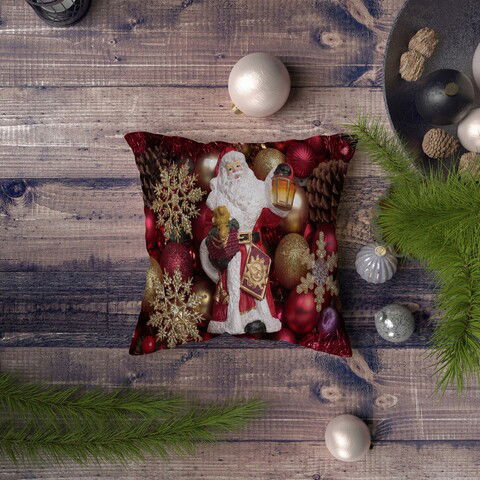 Perna decorativa, NYXMAS141, 43x43 cm, 50% Bumbac / 50% Poliester, Multicolor