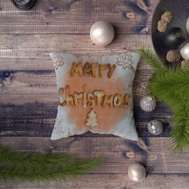 Perna decorativa, NYXMAS146, 43x43 cm, 50% Bumbac / 50% Poliester, Multicolor