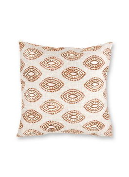 Perna decorativa, YST0395, 45x45 cm, Poliester, Alb/Maro