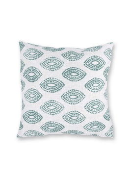 Perna decorativa, YST0396, 45x45 cm, Poliester, Alb/Verde