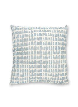 Perna decorativa, YST0401, 45x45 cm, Poliester, Alb / Albastru