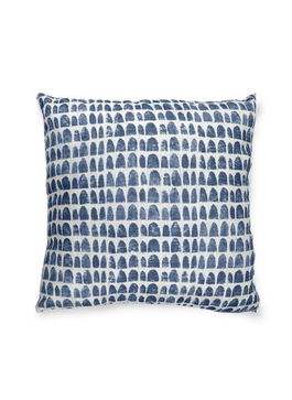 Perna decorativa, YST0403, 45x45 cm, Poliester, Alb / Albastru