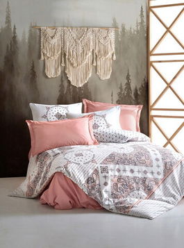 Lenjerie de pat pentru o persoana (EU) (IT), Riva - Brown, Cotton Box, Bumbac Ranforce