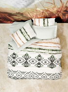 Lenjerie de pat pentru o persoana (DE), Gravel - Green, Cotton Box, Bumbac Ranforce